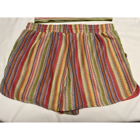 Derek Heart Size Crochet Knit Tank & Shorts Set L 11/13 BoHo Hippie Retro New - Picture 8 of 15